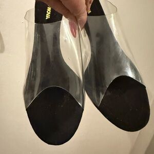 Fashion Nova Black Transparent Heels